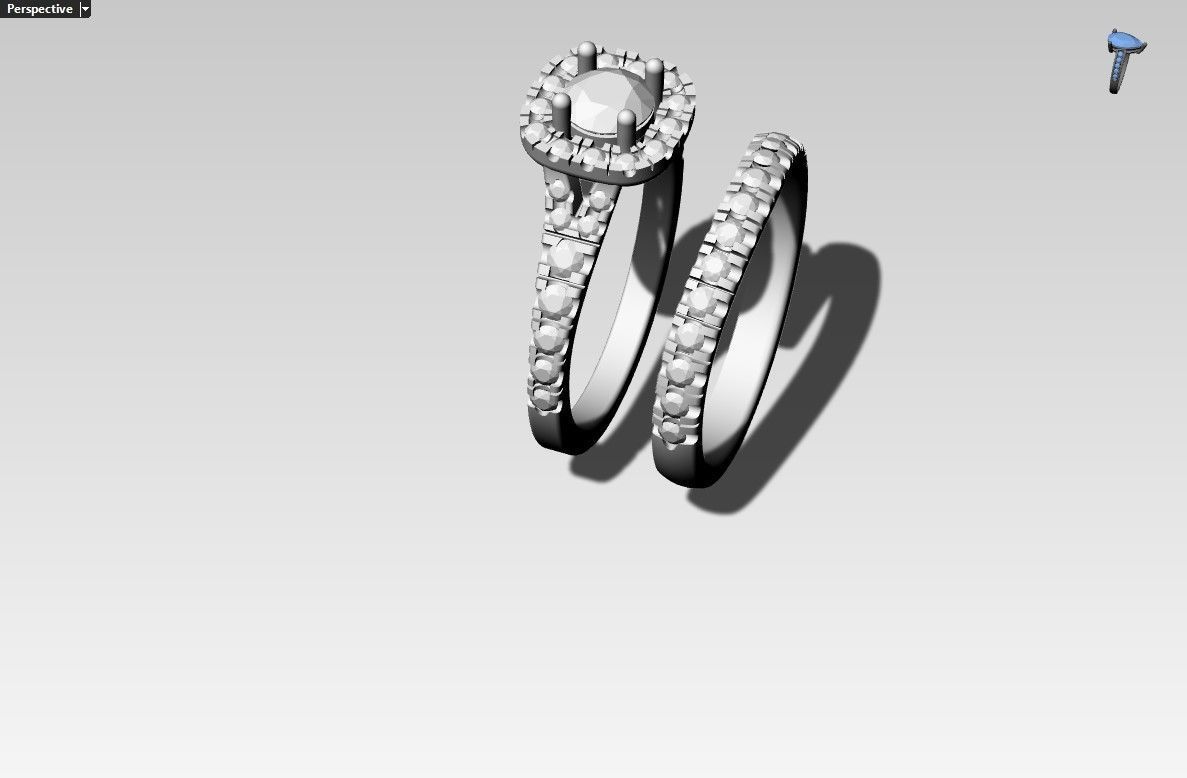 twin wedding ring  3D print model_6