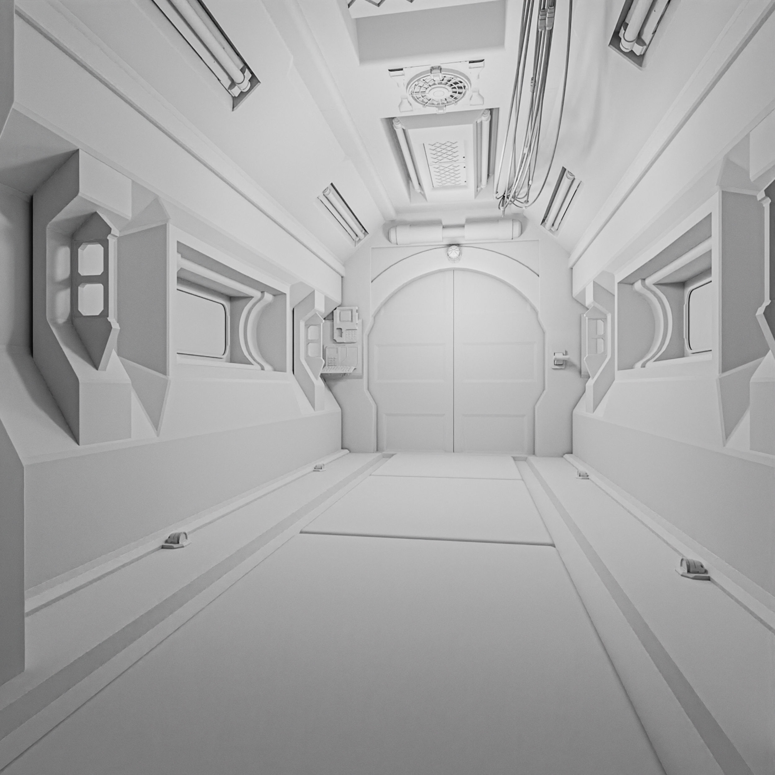 Sci Fi Corridor V Low-poly 3D model_14