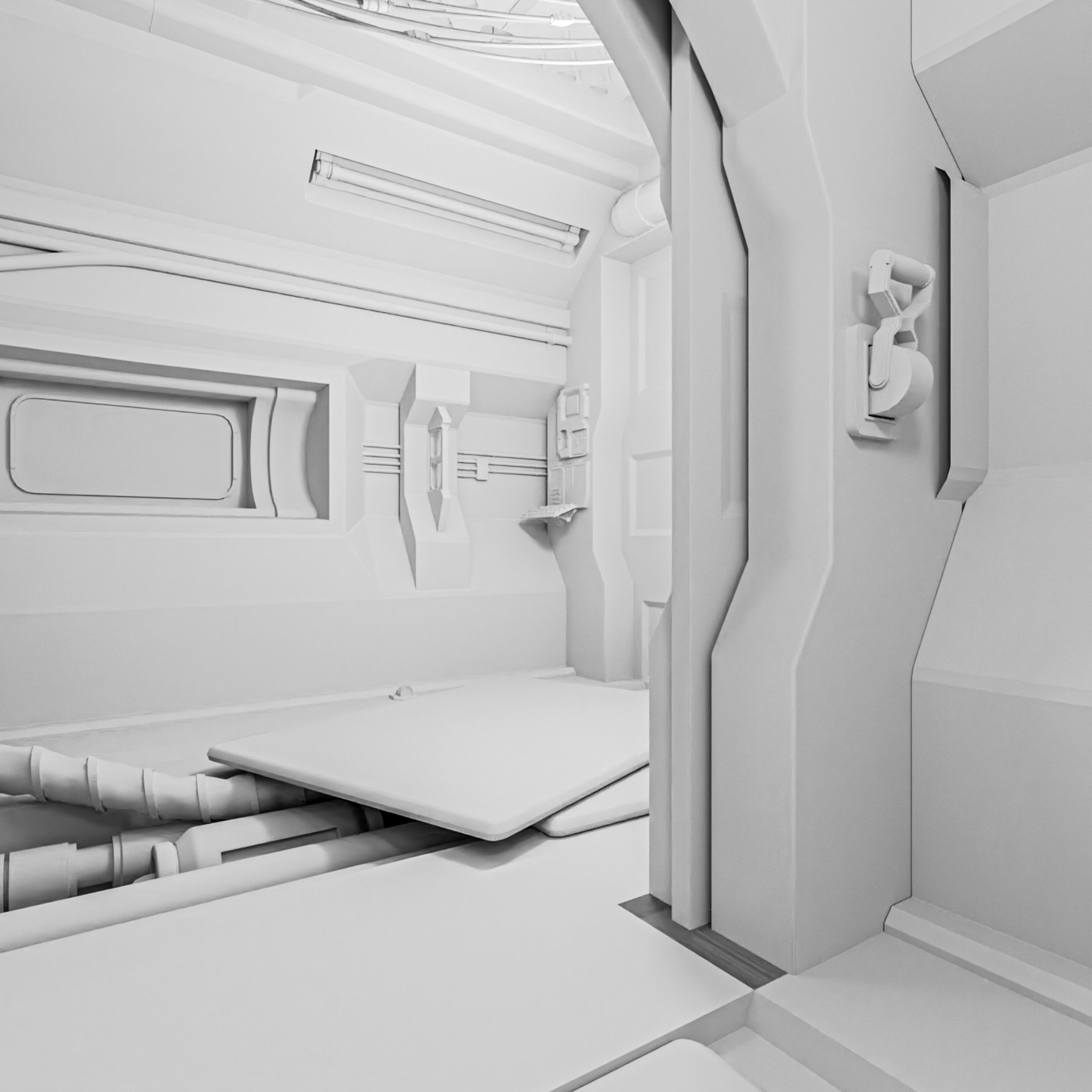 Sci Fi Corridor V Low-poly 3D model_15