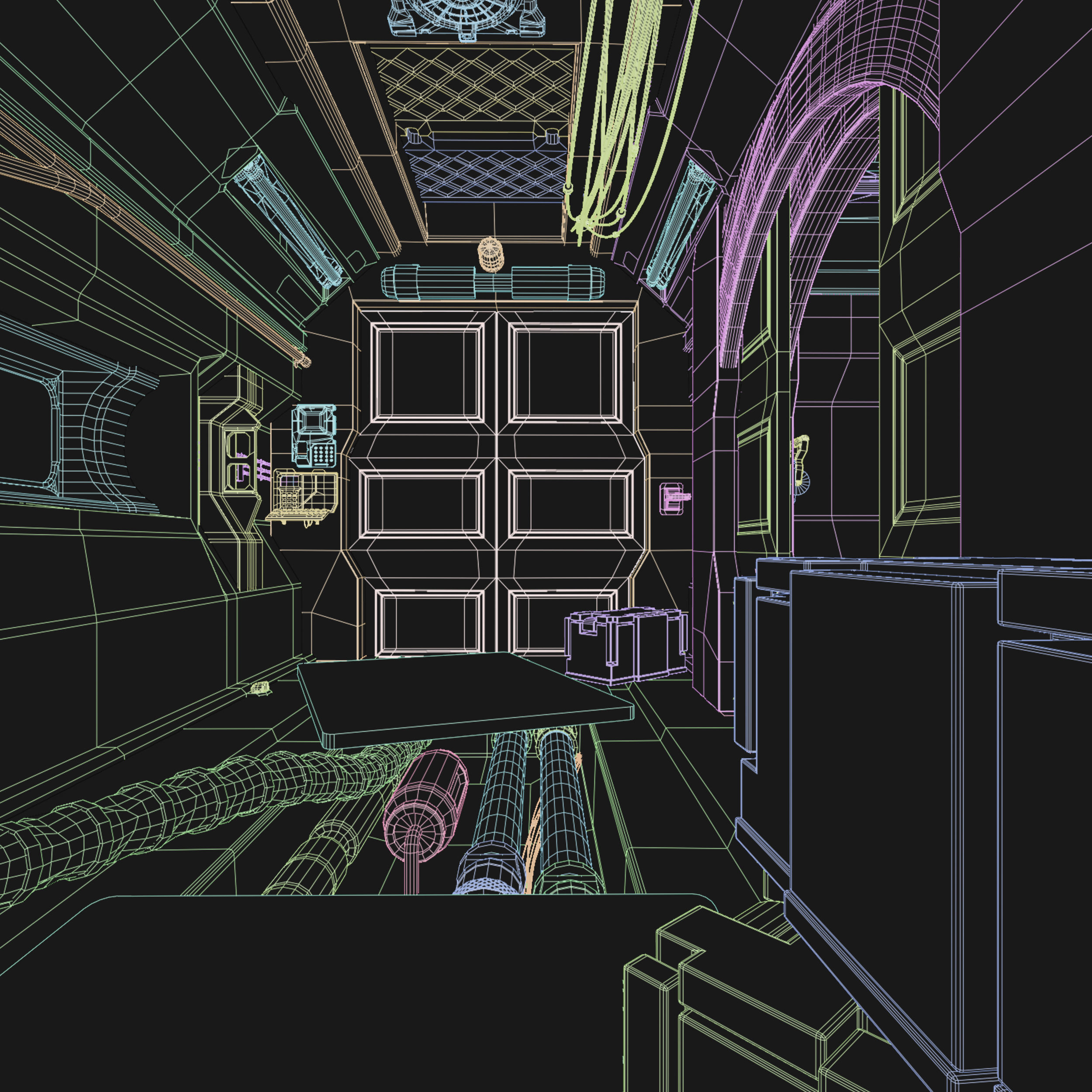 Sci Fi Corridor V Low-poly 3D model_19