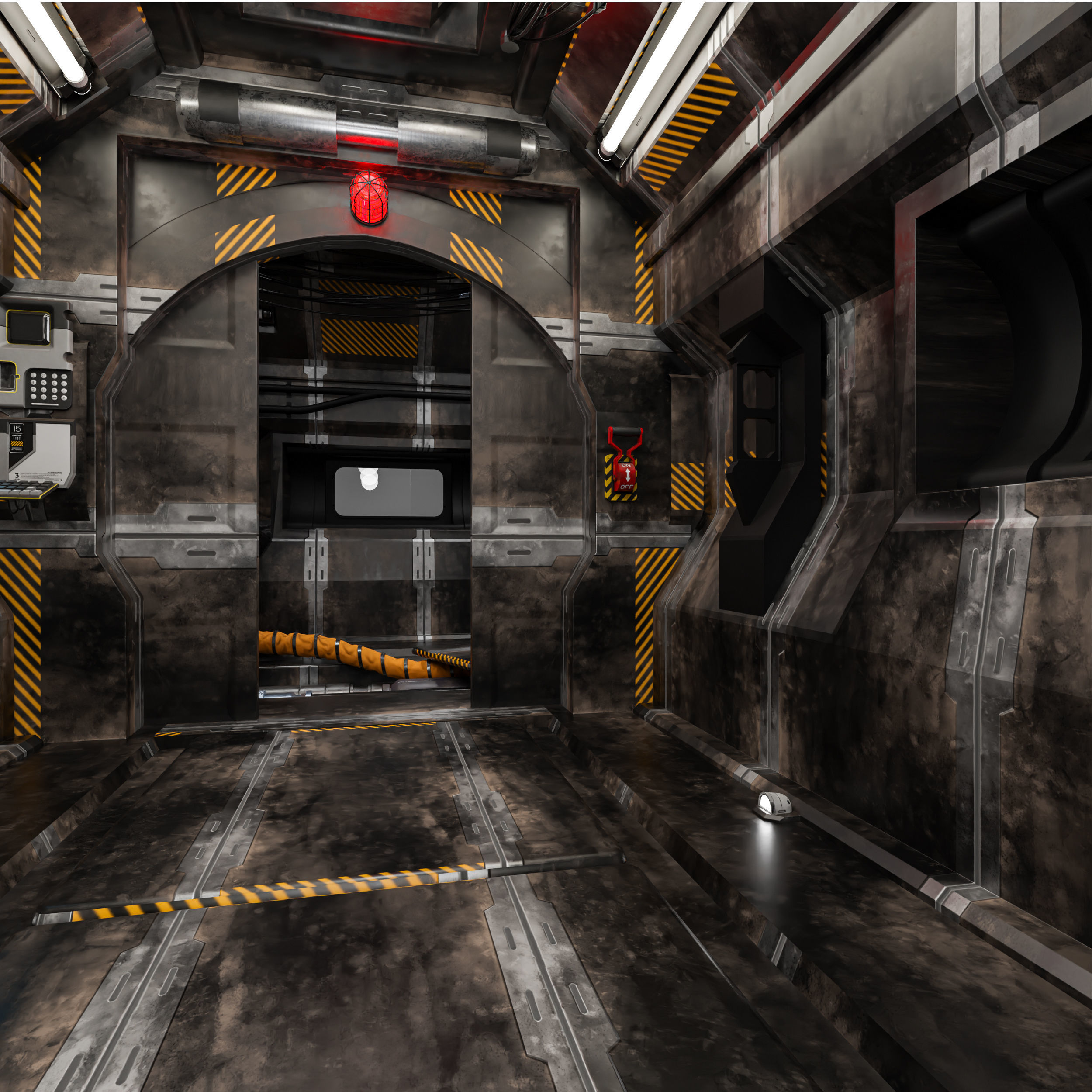 Sci Fi Corridor V Low-poly 3D model_6
