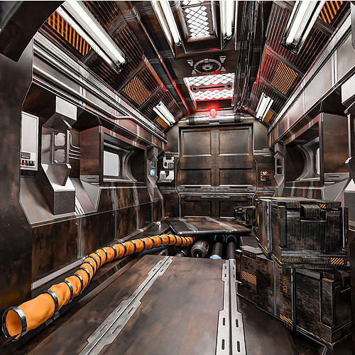Sci Fi Corridor V Low-poly 3D model