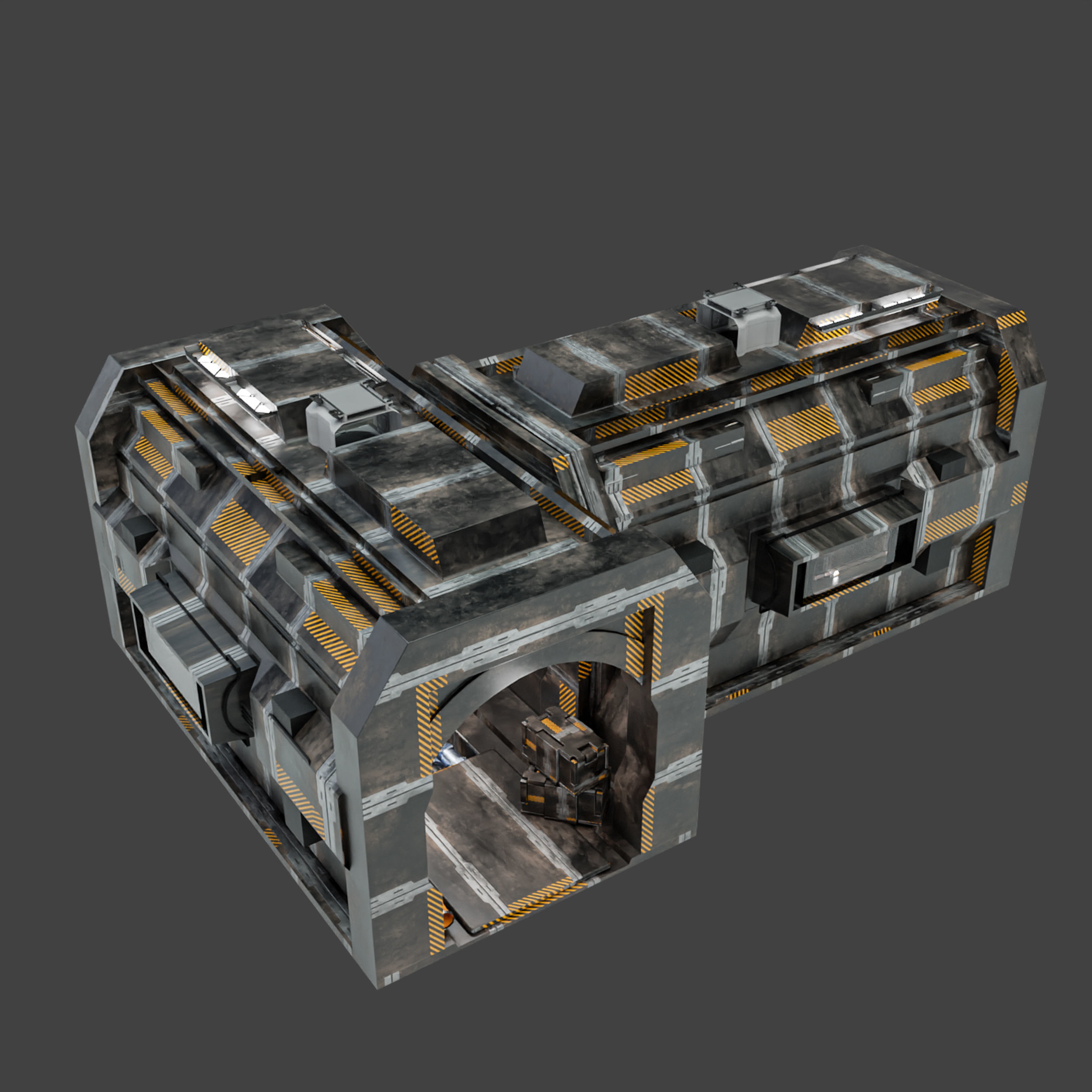 Sci Fi Corridor V Low-poly 3D model_9