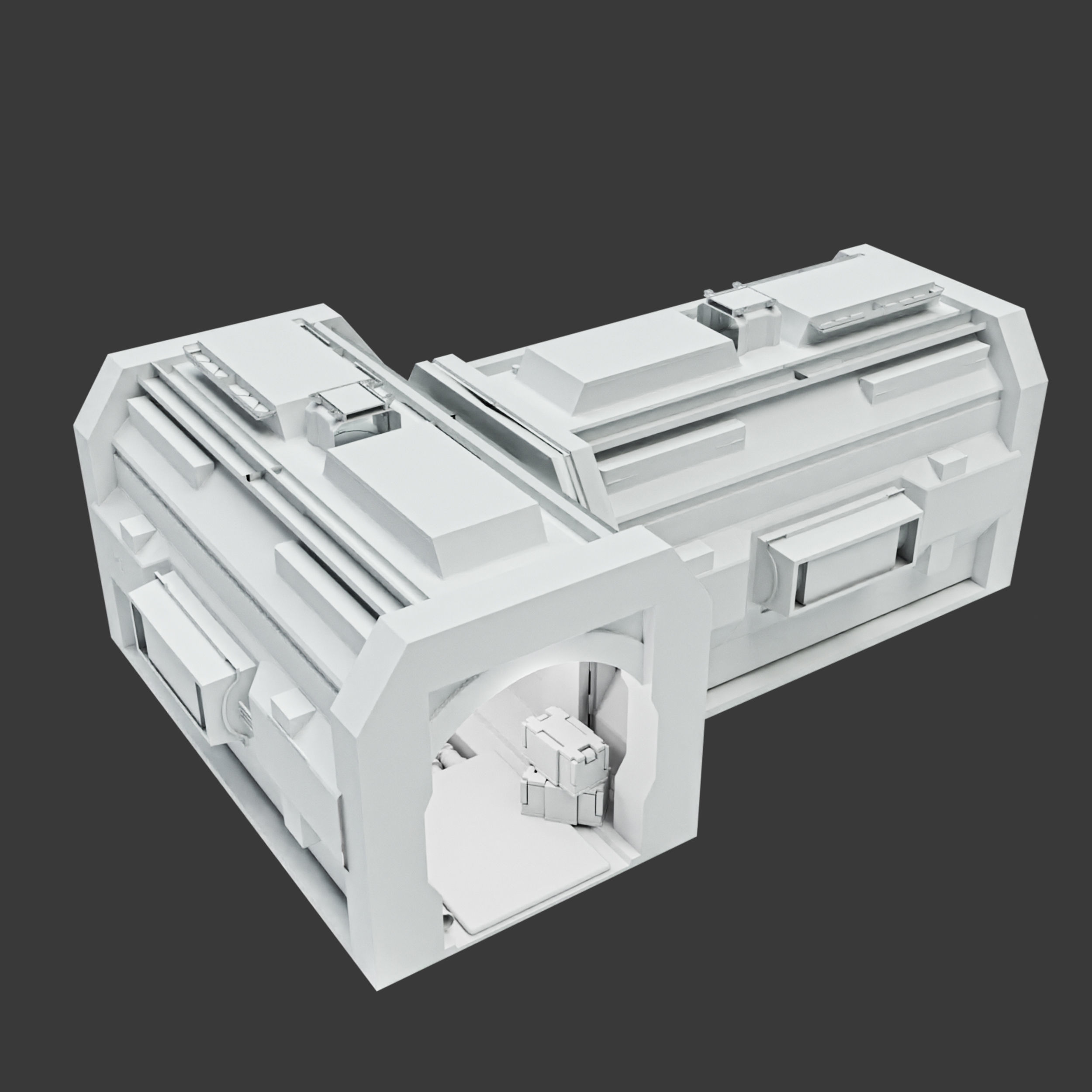 Sci Fi Corridor V Low-poly 3D model_13