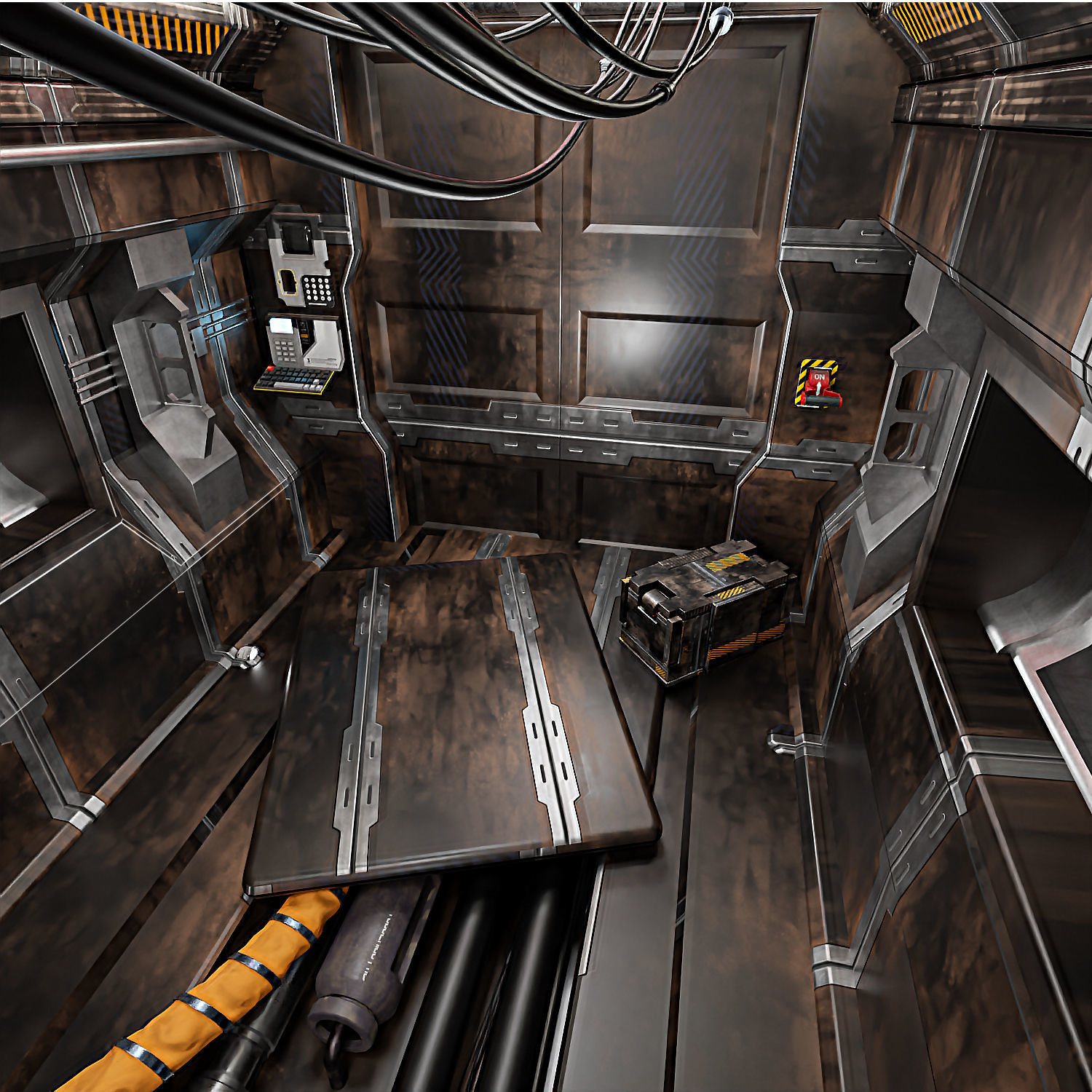 Sci Fi Corridor V Low-poly 3D model_4