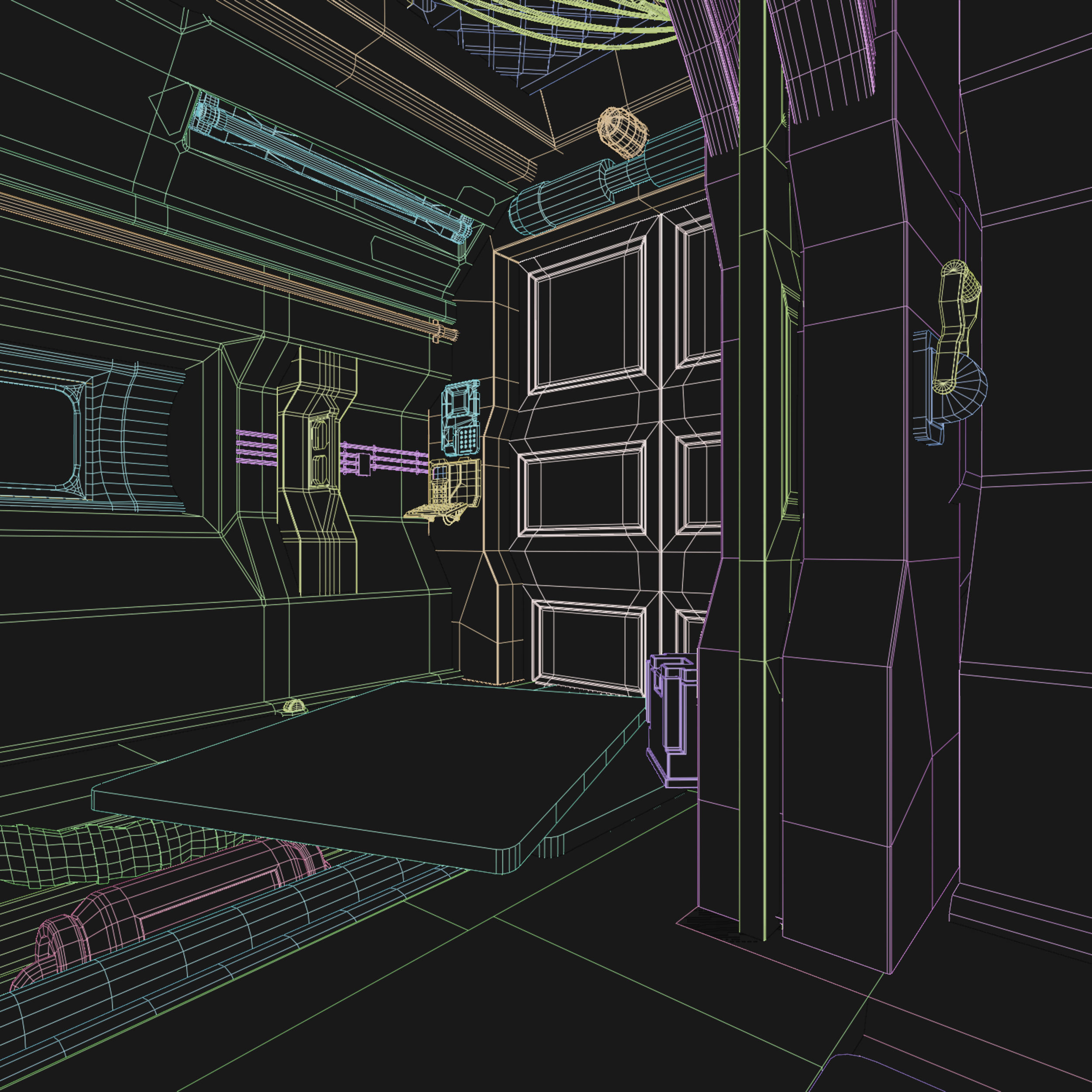 Sci Fi Corridor V Low-poly 3D model_20