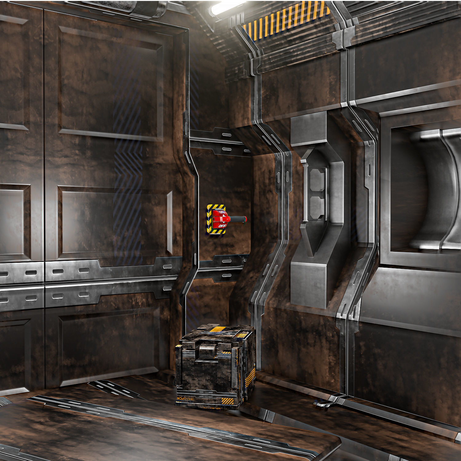 Sci Fi Corridor V Low-poly 3D model_2