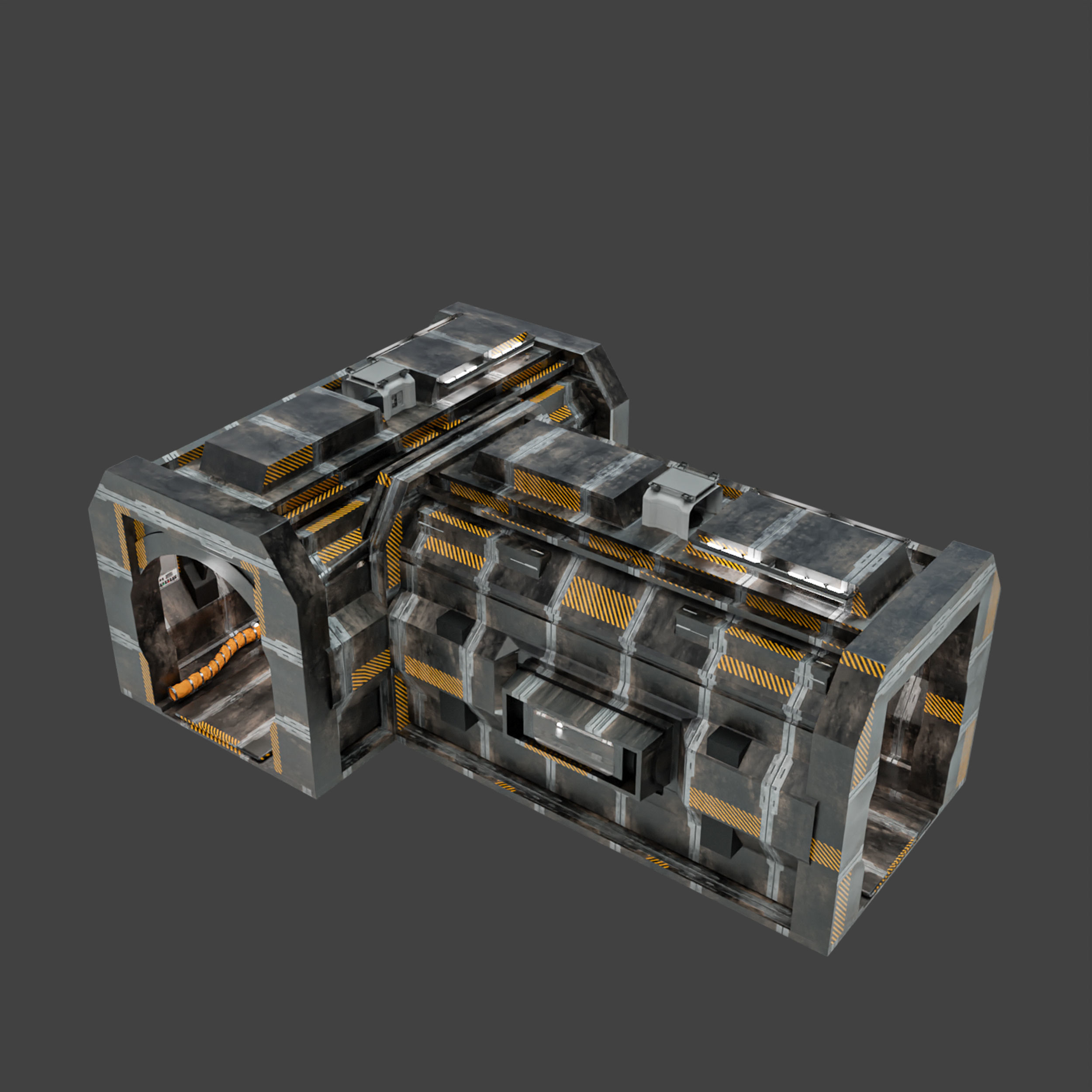 Sci Fi Corridor V Low-poly 3D model_10