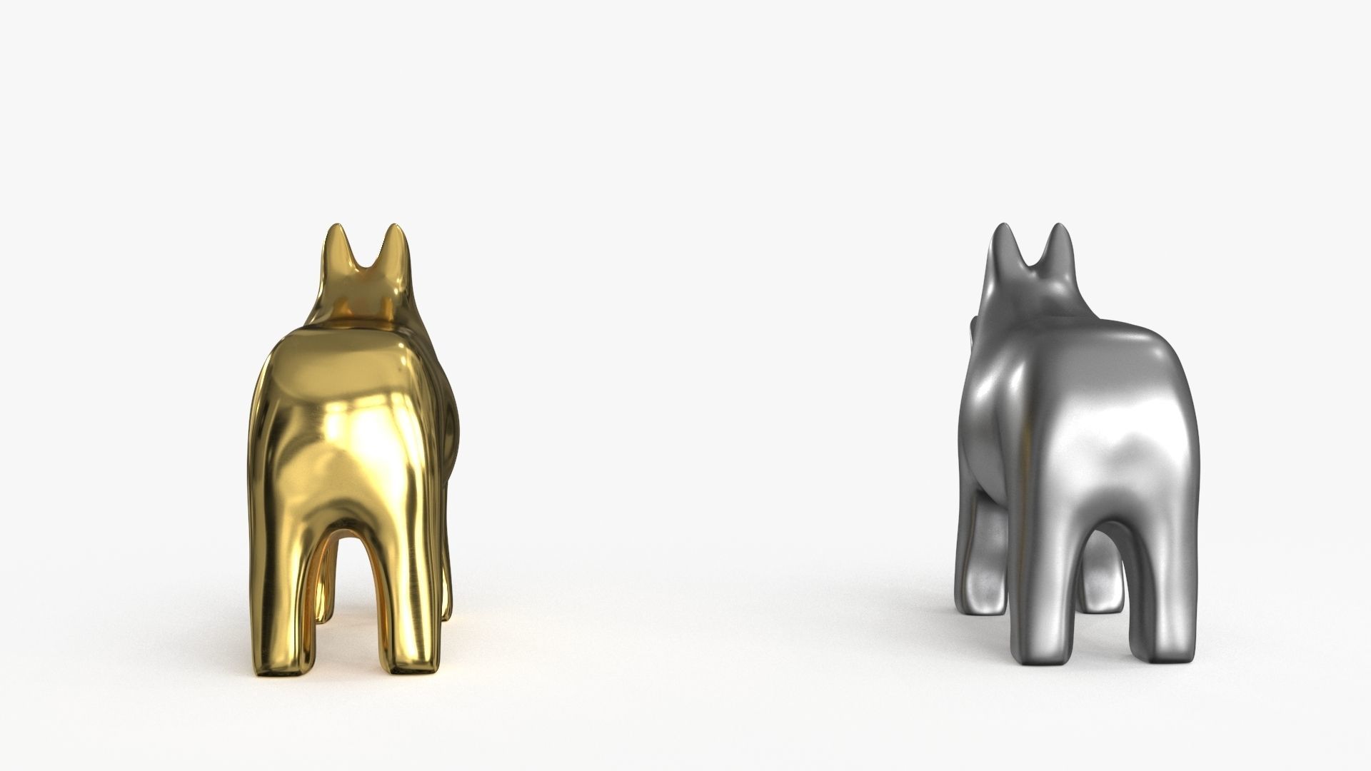 Rhino Figurines Statuette Low-poly 3D model_14