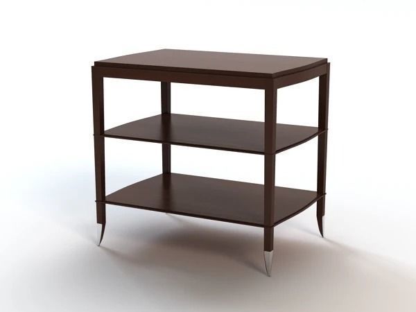 Atlantic Table With Shelves 3D model_1
