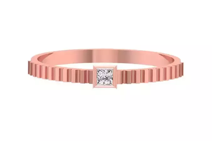 Solitaire Women Band Princess stone Ring