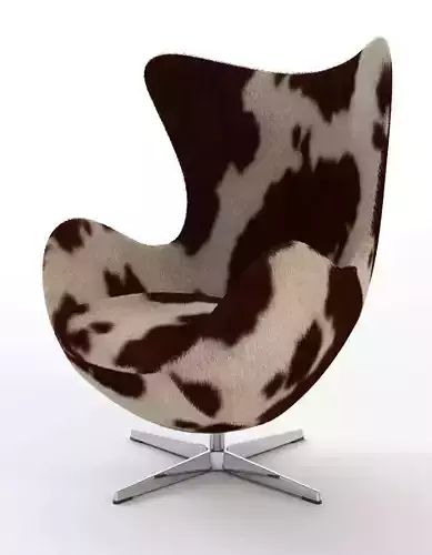 Arne Jacobsen Cowhide Egg Chair 3D model