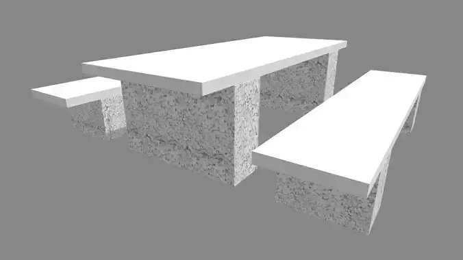 Low Poly Stone Bench