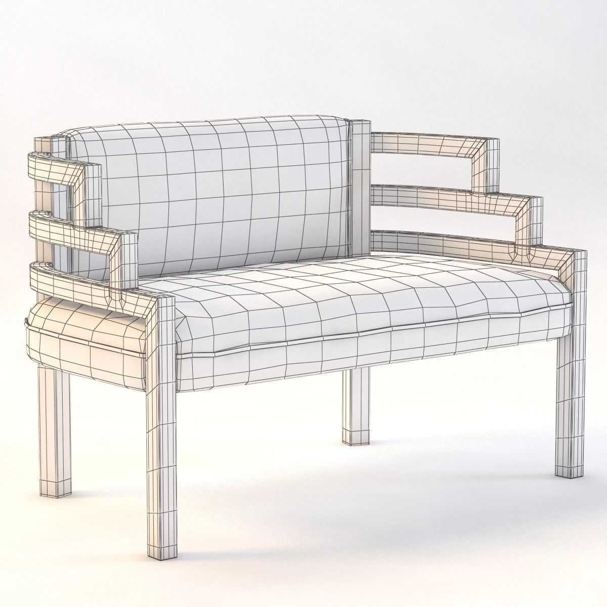 Arizona Biltmore Hotel Settee Sofa 3D model_8