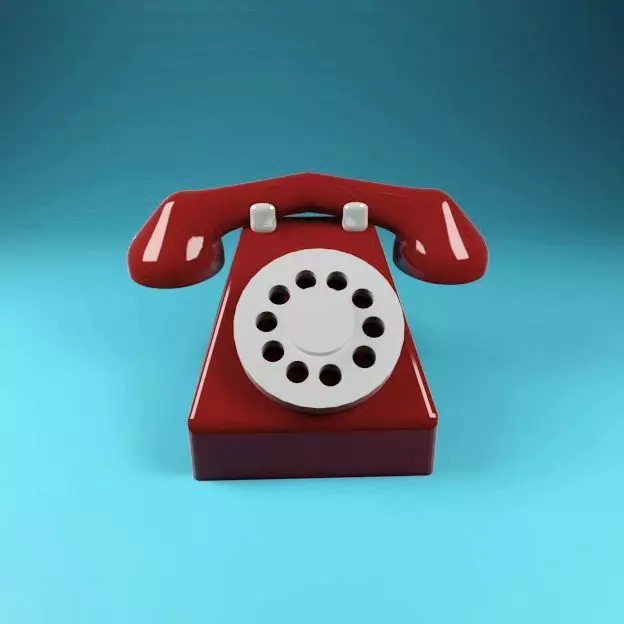 3d old land phone Free 3D model_0