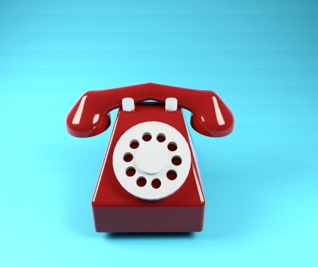 3d old land phone Free 3D model_1