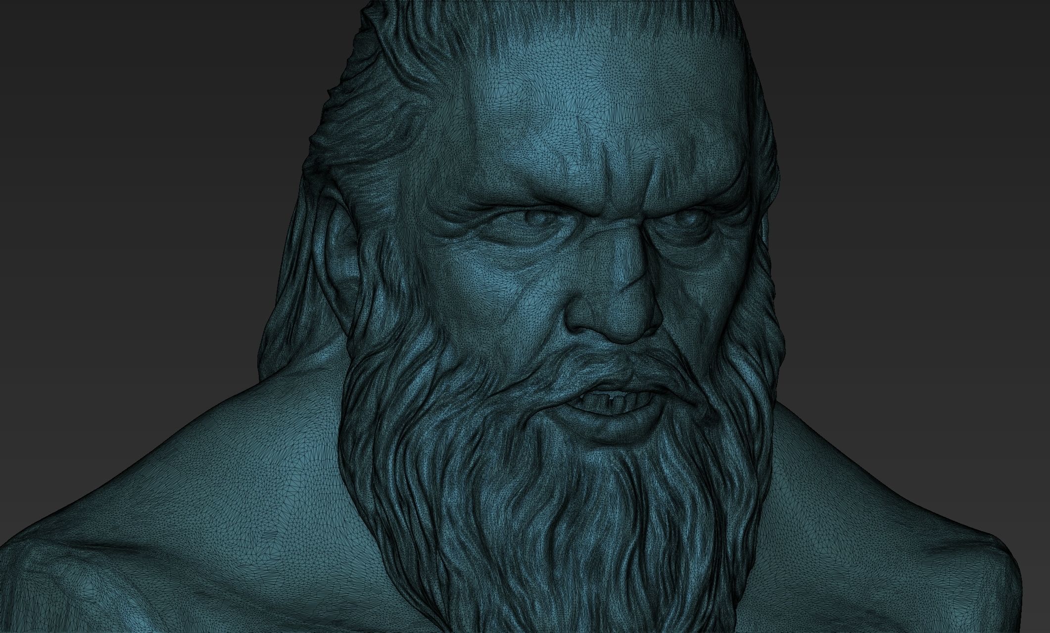 Bearded Man Bust 3D model_11
