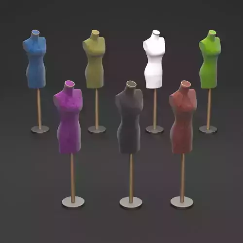 velvety female mannequin  3D model