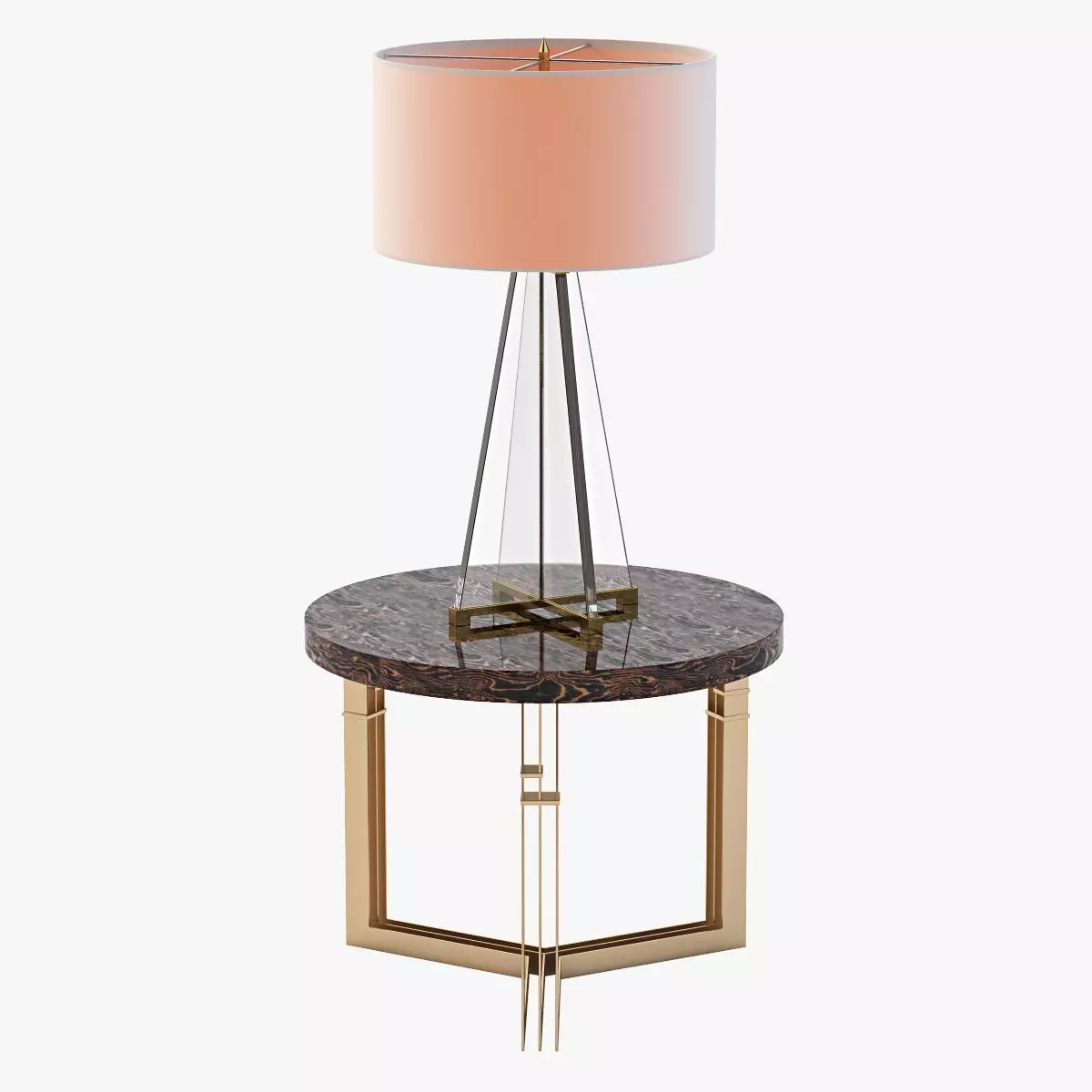 Adrianahoyos Side Table And Lamont Lamp 3D model