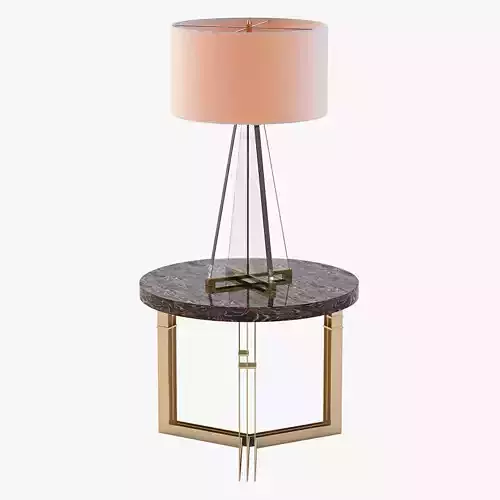 Adrianahoyos Side Table And Lamont Lamp 3D model