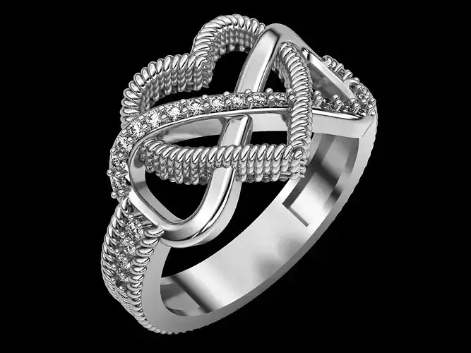Infinity Heart fashion Engagement Ring Silver Gold
