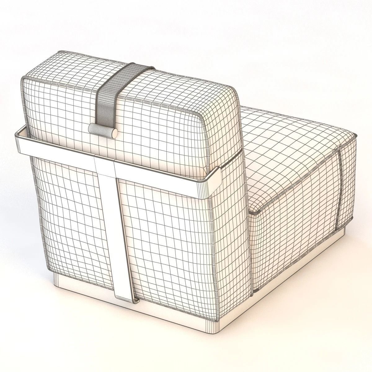 A B C D Armchair leather lounge chair 3D model_12