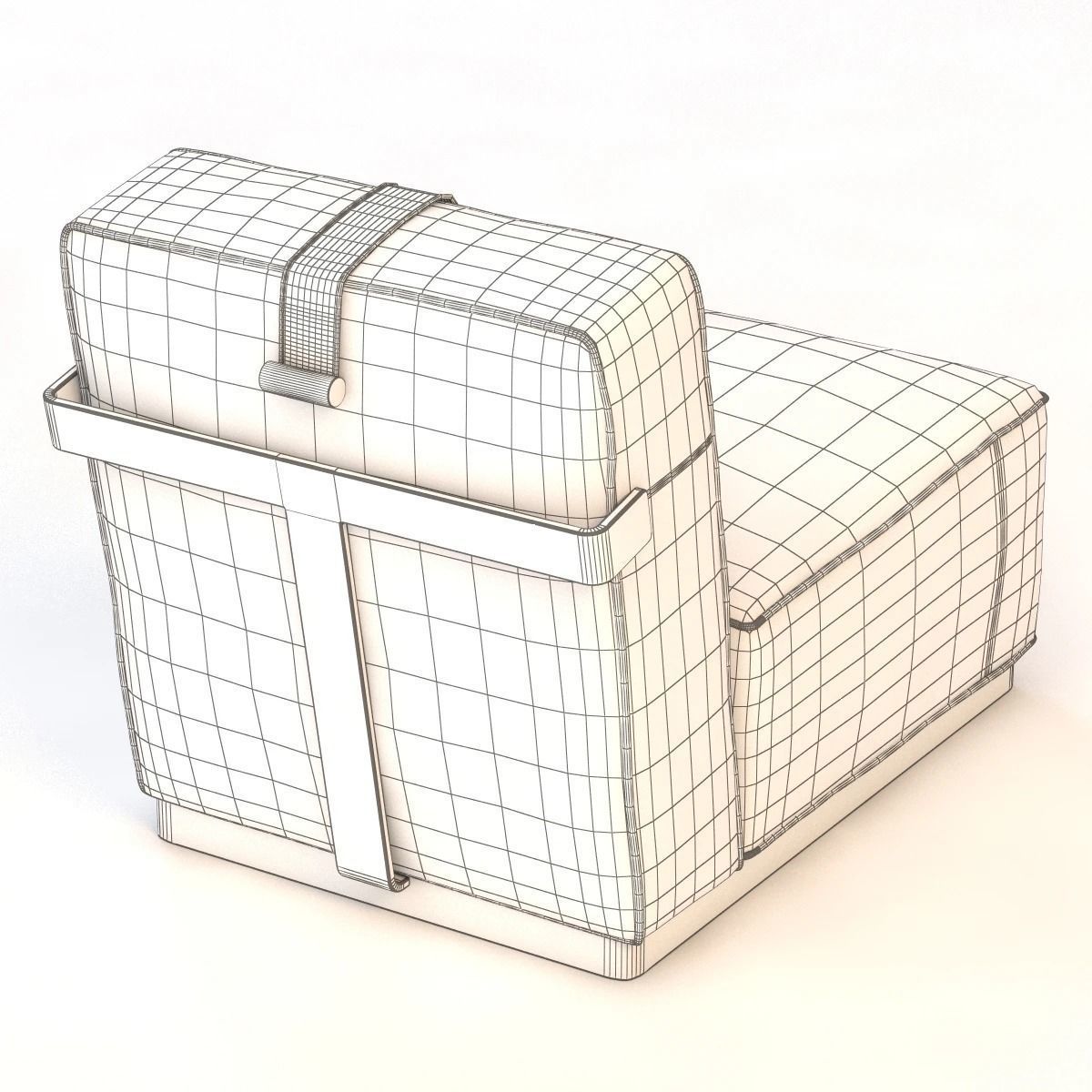 A B C D Armchair leather lounge chair 3D model_13