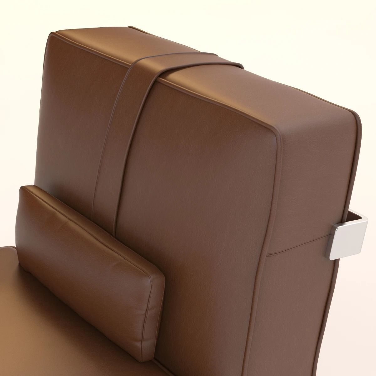 A B C D Armchair leather lounge chair 3D model_4