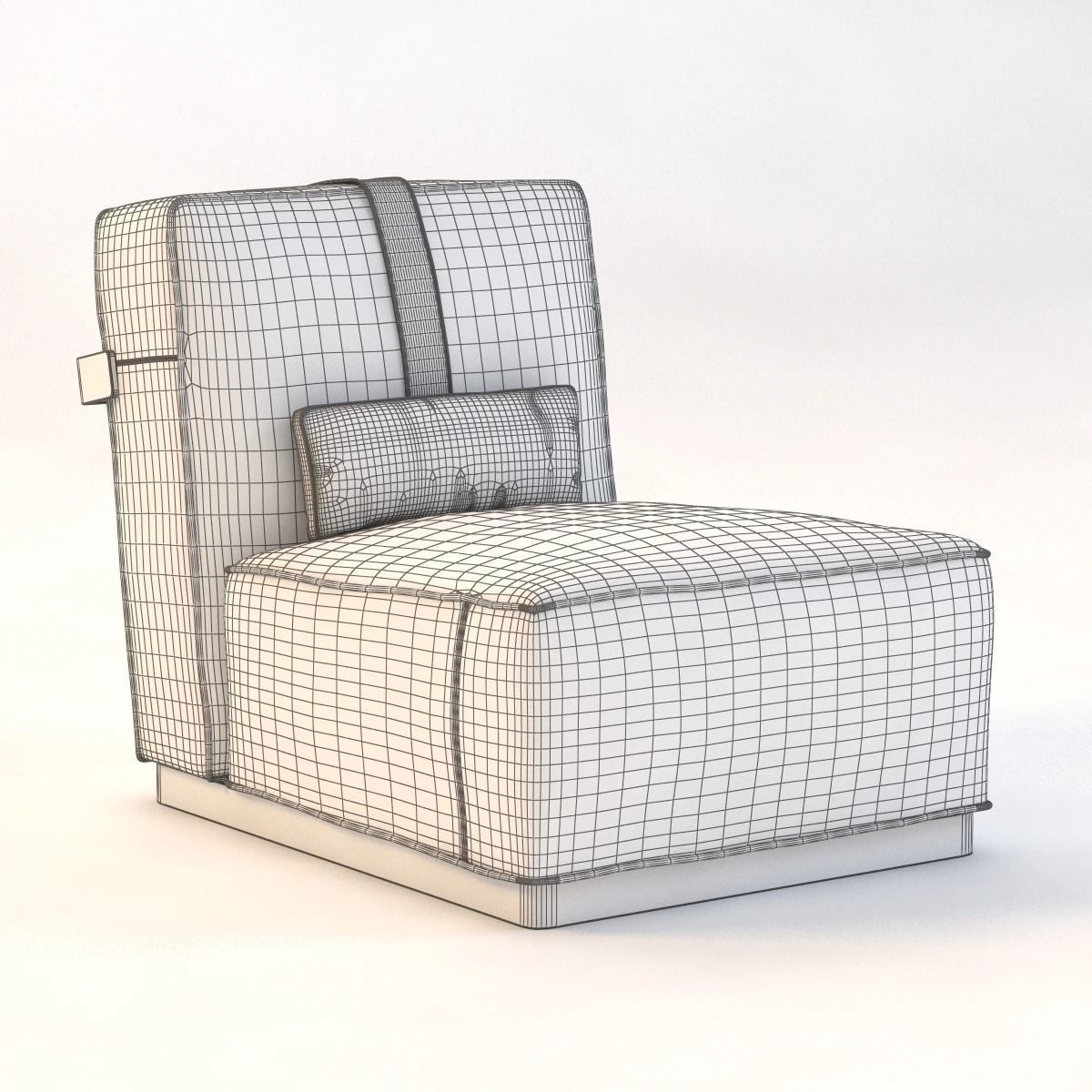 A B C D Armchair leather lounge chair 3D model_8