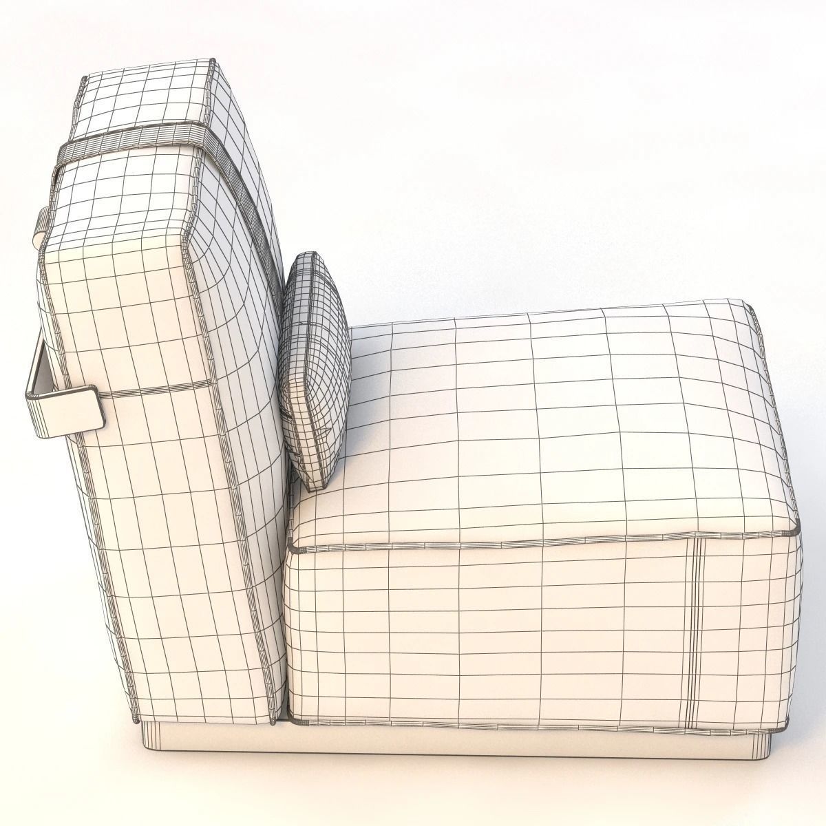 A B C D Armchair leather lounge chair 3D model_11