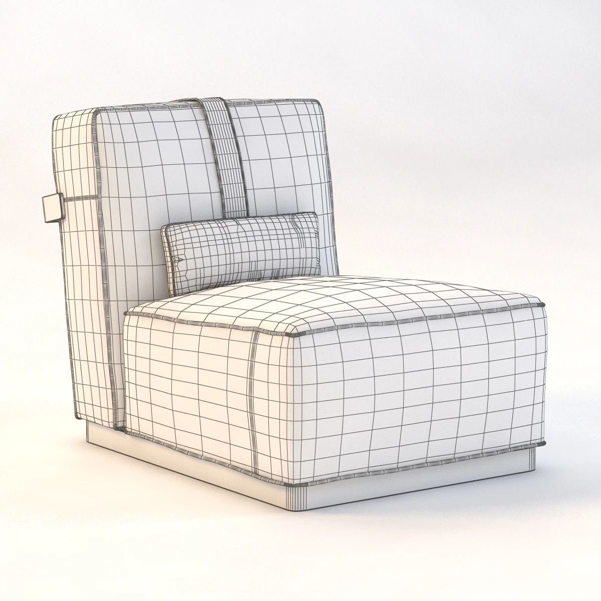 A B C D Armchair leather lounge chair 3D model_9