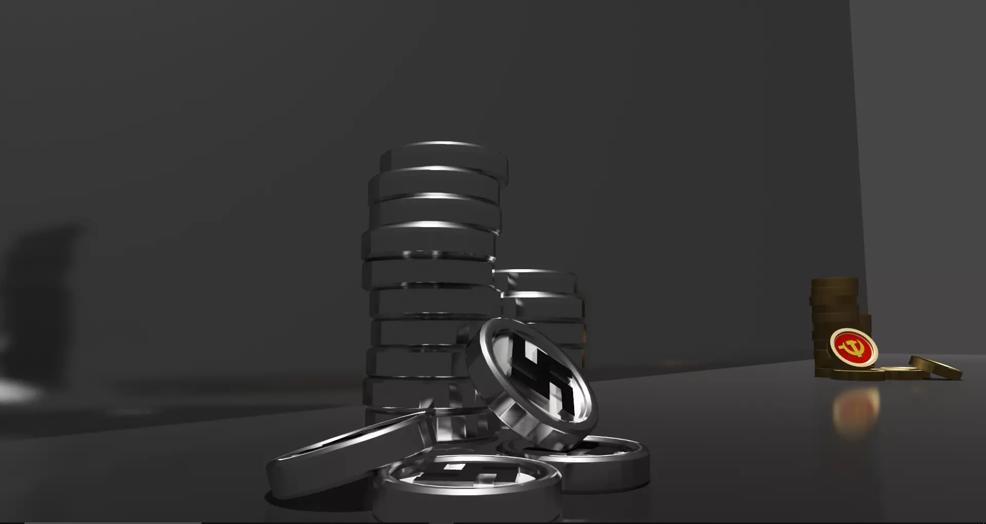 Nazi and Communist coins 3D Free 3D model_0