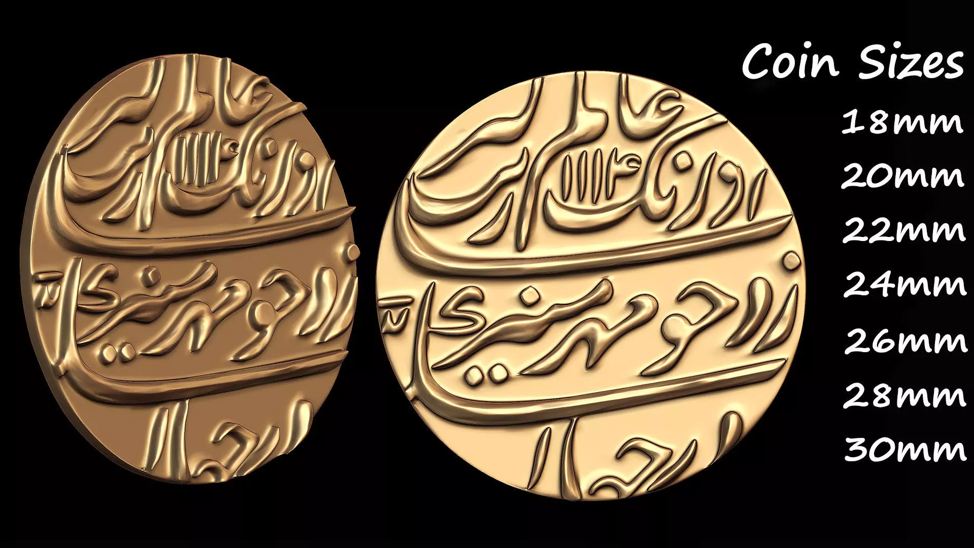 Mughal Coin Currency  3D print model_0
