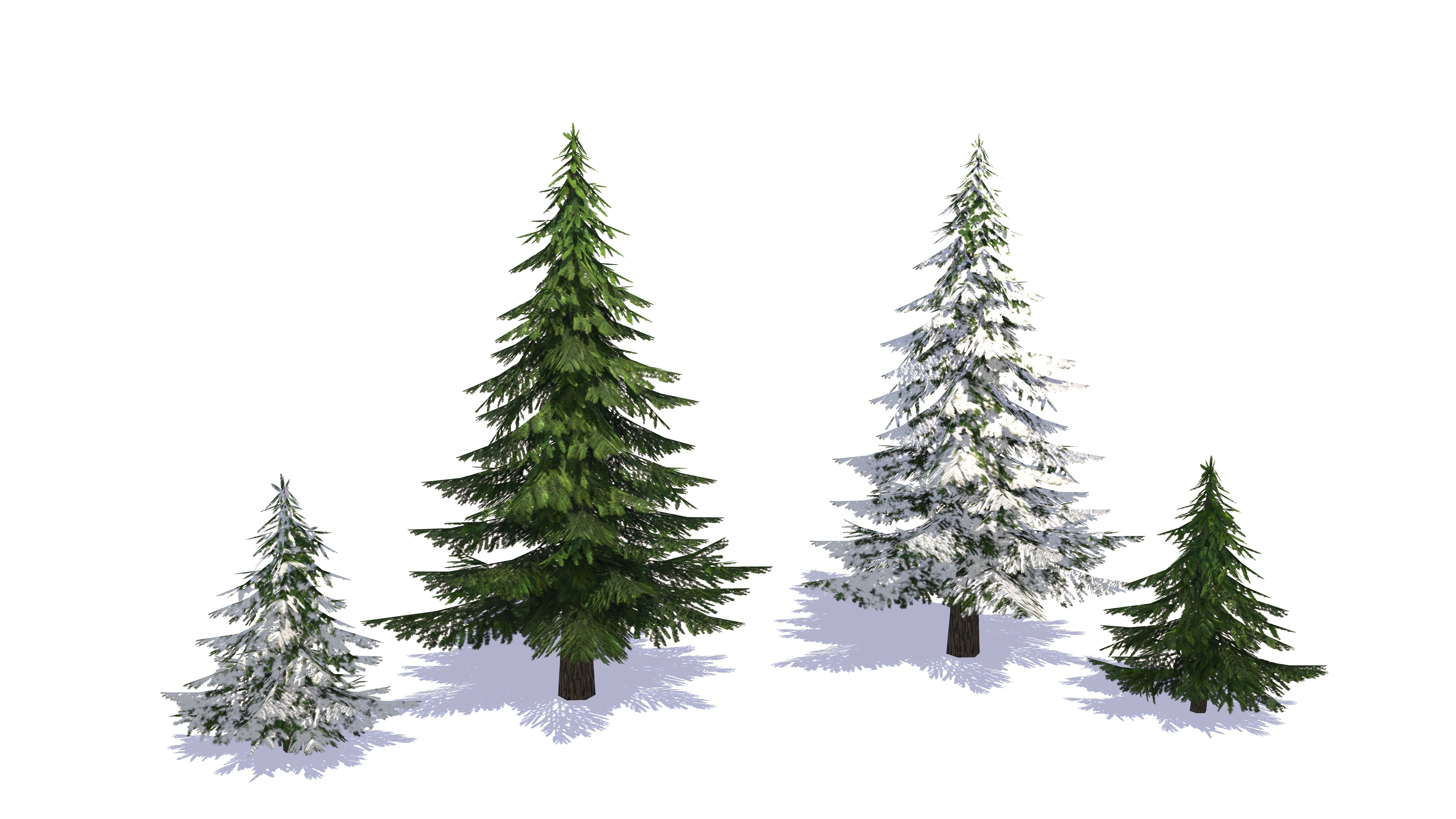 Fir Trees - Game Ready Low-poly 3D model_1