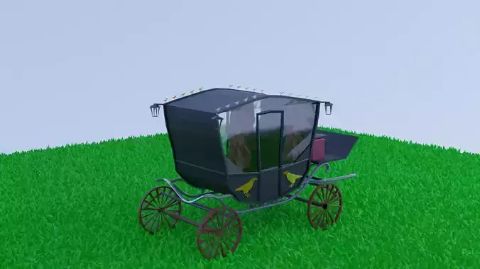 coach horse drawn carriage in grass