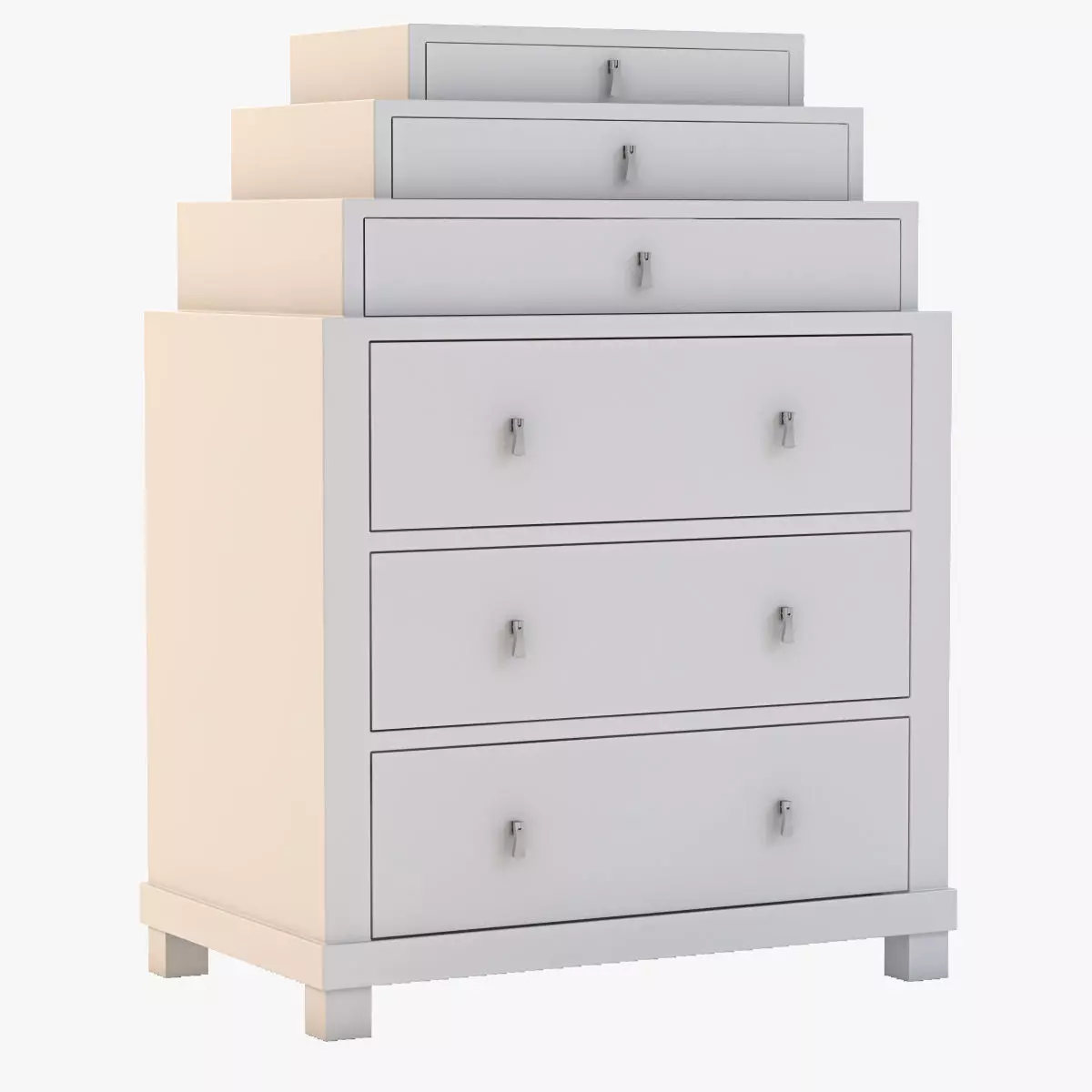 Bolier Rosenau Biedermeier Tiered Chest White Lacquer 56005 3D model