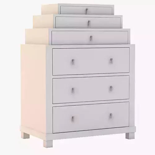 Bolier Rosenau Biedermeier Tiered Chest White Lacquer 56005 3D model