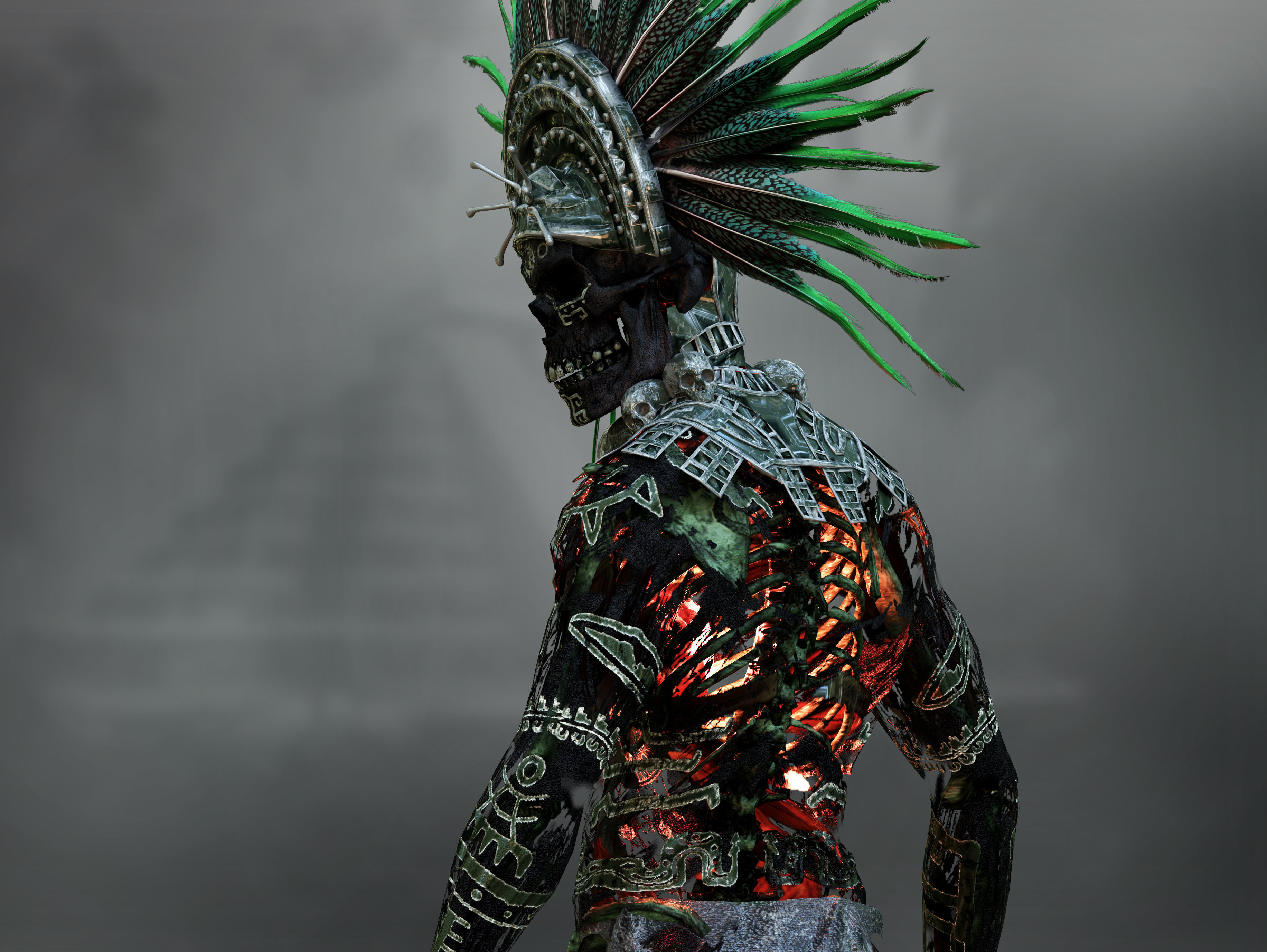 Aztec god of the dead Mictlantecuhtli Low-poly 3D model_9