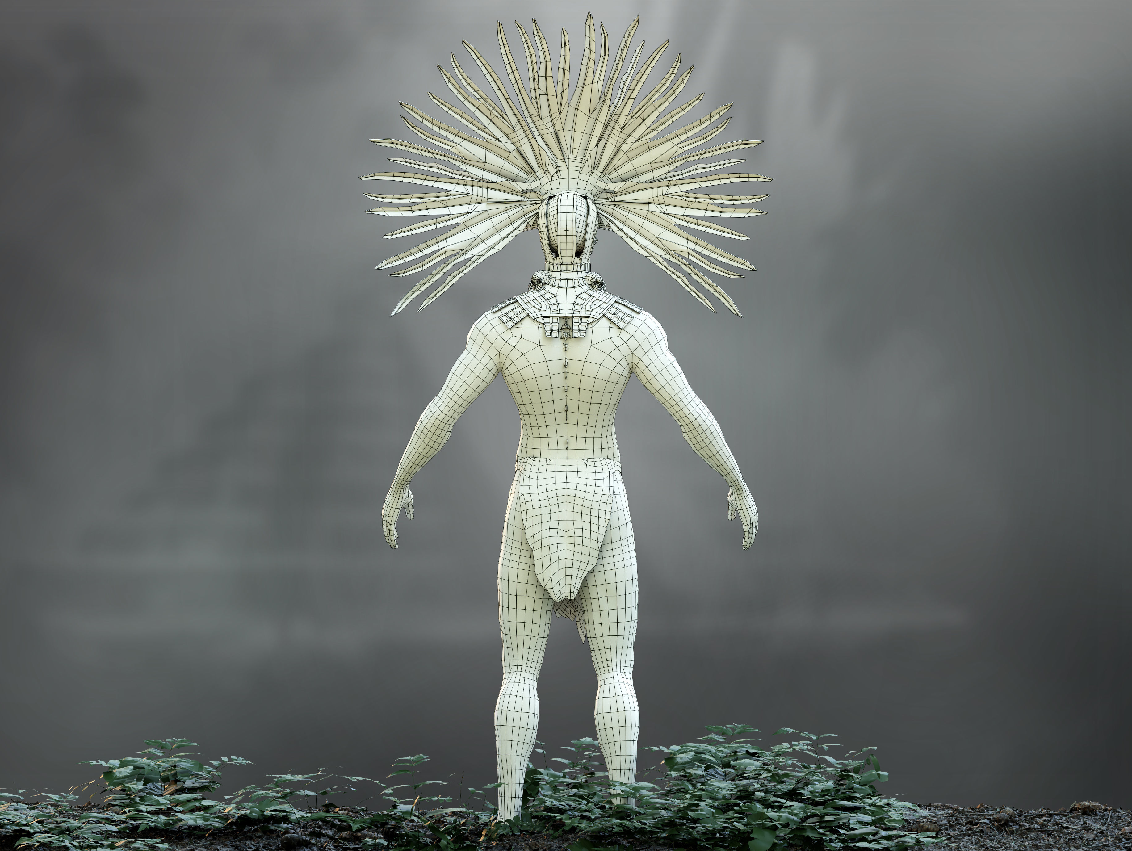 Aztec god of the dead Mictlantecuhtli Low-poly 3D model_11