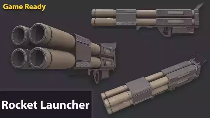 Rocket Launcher Game Ready 11 Low-poly 3D model