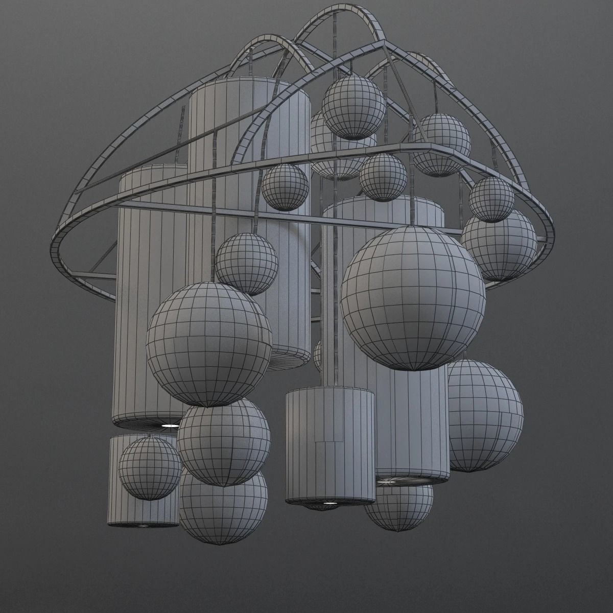 Basket Chandelier 3D model_2