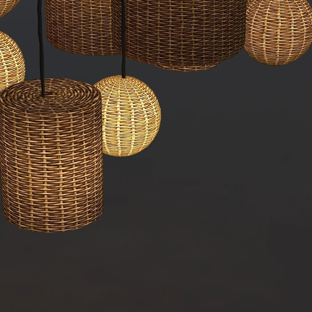 Basket Chandelier 3D model_4