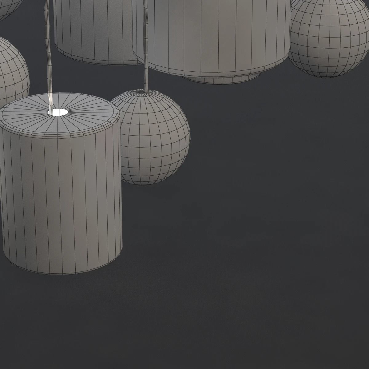 Basket Chandelier 3D model_5