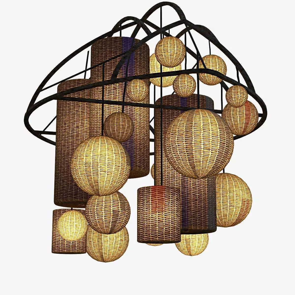 Basket Chandelier 3D model_0