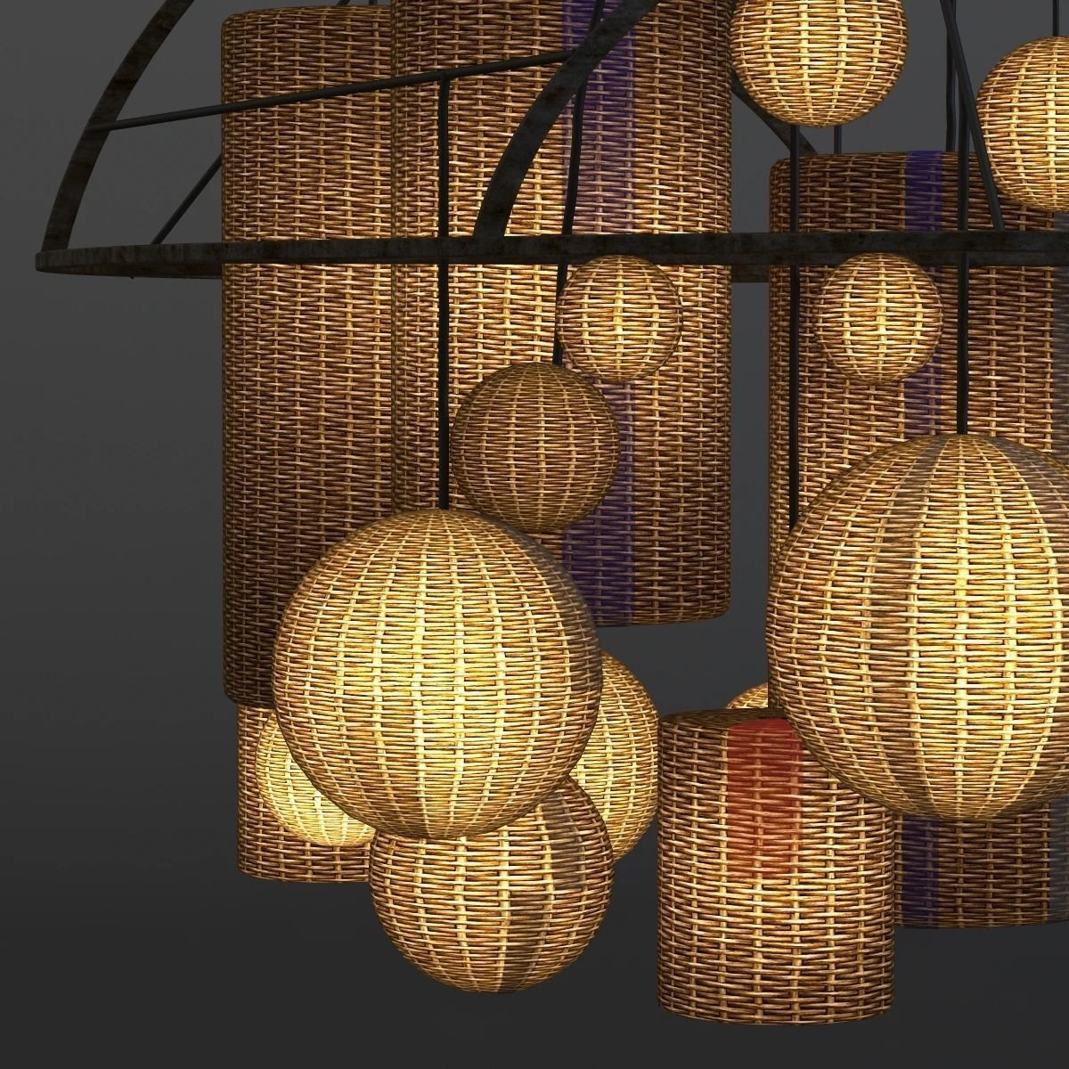 Basket Chandelier 3D model_7