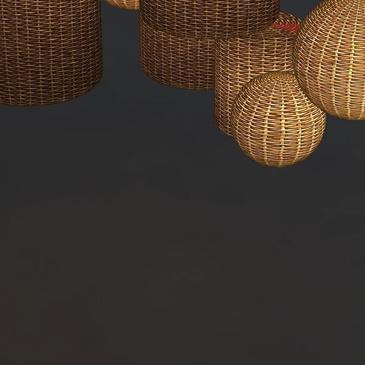 Basket Chandelier 3D model_3