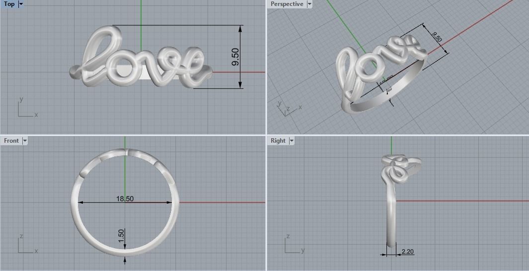 Ring u Love 3D print model_6