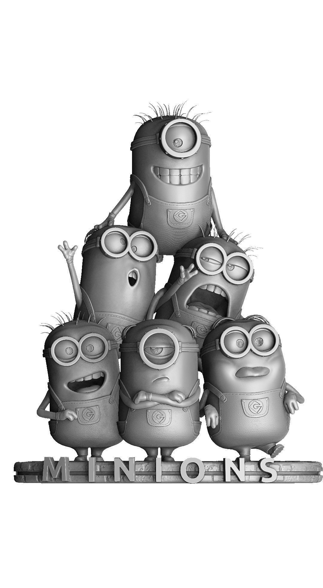 6 MINIONS COMBO FOR 3DPRINT 3D print model_4