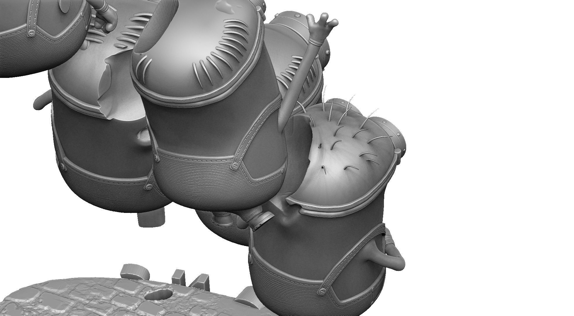 6 MINIONS COMBO FOR 3DPRINT 3D print model_9