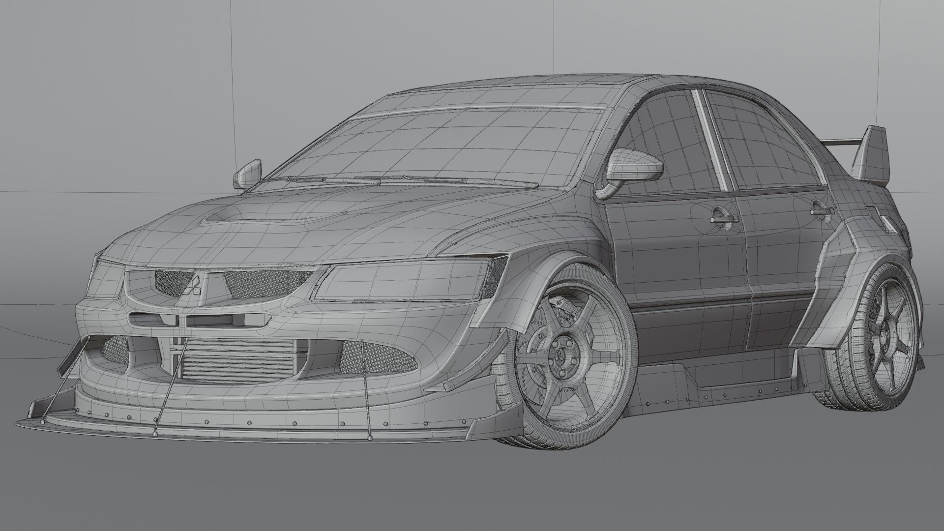 High-Poly Mitsubishi Lancer EVO VIII 3D model_9